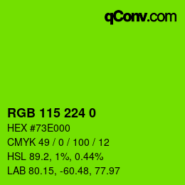 Color code: RGB 115 224 0 | qconv.com