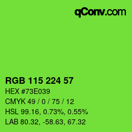 Color code: RGB 115 224 57 | qconv.com