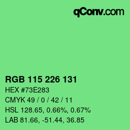 Color code: RGB 115 226 131 | qconv.com