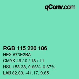 Color code: RGB 115 226 186 | qconv.com