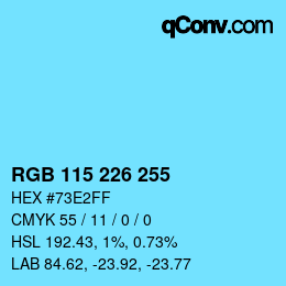 Color code: RGB 115 226 255 | qconv.com
