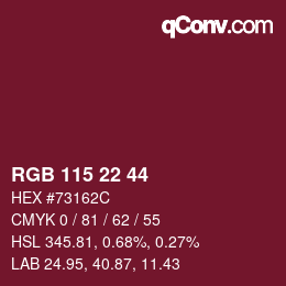 Color code: RGB 115 22 44 | qconv.com