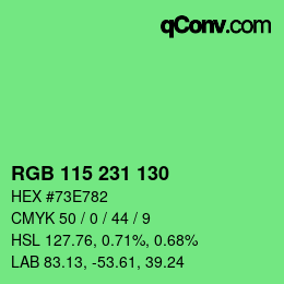Color code: RGB 115 231 130 | qconv.com