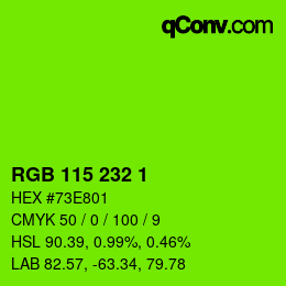 Color code: RGB 115 232 1 | qconv.com