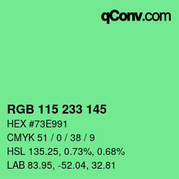 Color code: RGB 115 233 145 | qconv.com