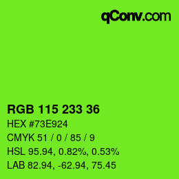 Color code: RGB 115 233 36 | qconv.com