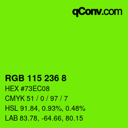 Color code: RGB 115 236 8 | qconv.com