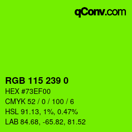 Color code: RGB 115 239 0 | qconv.com