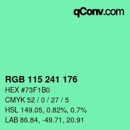カラーコード: RGB 115 241 176 | qconv.com