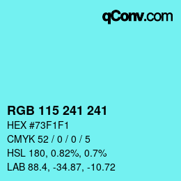 Color code: RGB 115 241 241 | qconv.com