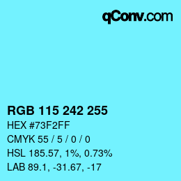 Code couleur: RGB 115 242 255 | qconv.com