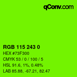 Color code: RGB 115 243 0 | qconv.com