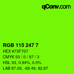 Color code: RGB 115 247 7 | qconv.com