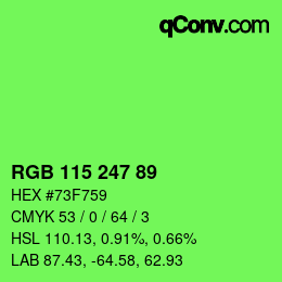 Color code: RGB 115 247 89 | qconv.com