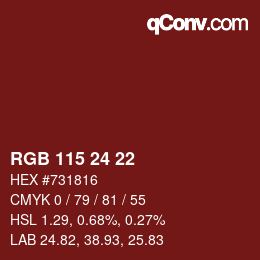 Color code: RGB 115 24 22 | qconv.com