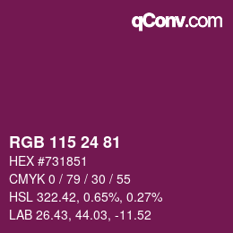 Color code: RGB 115 24 81 | qconv.com