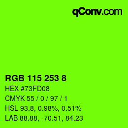 Color code: RGB 115 253 8 | qconv.com