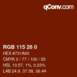 Color code: RGB 115 26 0 | qconv.com