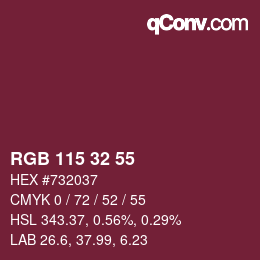 Color code: RGB 115 32 55 | qconv.com