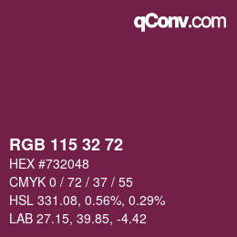 Color code: RGB 115 32 72 | qconv.com