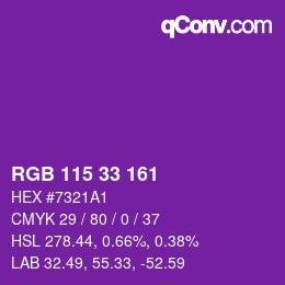 Código de color: RGB 115 33 161 | qconv.com