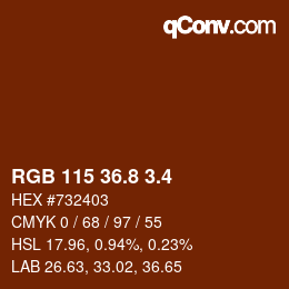 カラーコード: RGB 115 36.8 3.4 | qconv.com