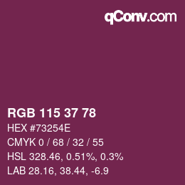 カラーコード: RGB 115 37 78 | qconv.com