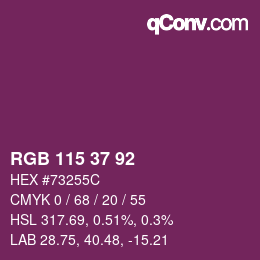 カラーコード: RGB 115 37 92 | qconv.com