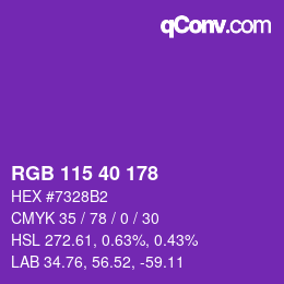 Farbcode: RGB 115 40 178 | qconv.com