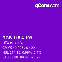 Color code: RGB 115 4 199 | qconv.com