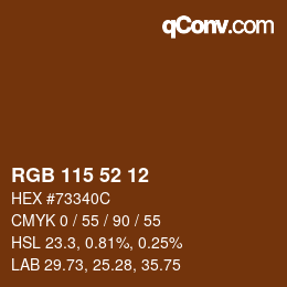 Farbcode: RGB 115 52 12 | qconv.com