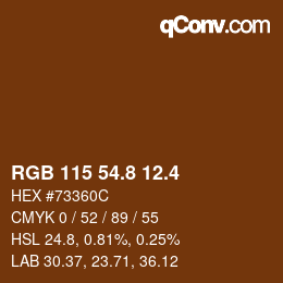カラーコード: RGB 115 54.8 12.4 | qconv.com