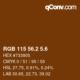 カラーコード: RGB 115 56.2 5.6 | qconv.com