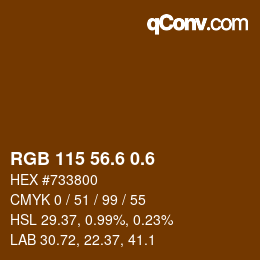 カラーコード: RGB 115 56.6 0.6 | qconv.com