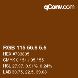 カラーコード: RGB 115 56.6 5.6 | qconv.com