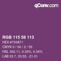 Farbcode: RGB 115 58 113 | qconv.com
