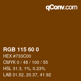 カラーコード: RGB 115 60 0 | qconv.com