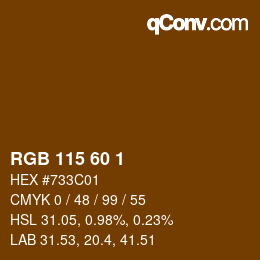 Color code: RGB 115 60 1 | qconv.com