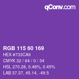 颜色代码: RGB 115 60 169 | qconv.com