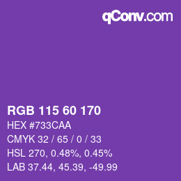 颜色代码: RGB 115 60 170 | qconv.com