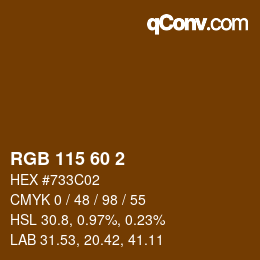 颜色代码: RGB 115 60 2 | qconv.com