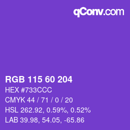 カラーコード: RGB 115 60 204 | qconv.com