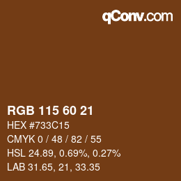 カラーコード: RGB 115 60 21 | qconv.com