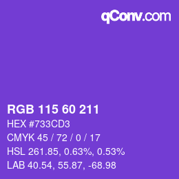 颜色代码: RGB 115 60 211 | qconv.com