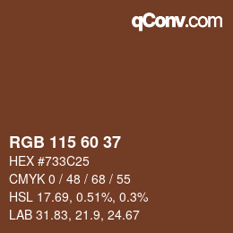 カラーコード: RGB 115 60 37 | qconv.com