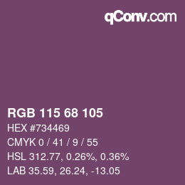 颜色代码: RGB 115 68 105 | qconv.com