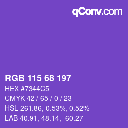 Color code: RGB 115 68 197 | qconv.com