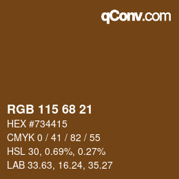 Color code: RGB 115 68 21 | qconv.com