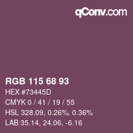 カラーコード: RGB 115 68 93 | qconv.com