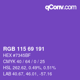 カラーコード: RGB 115 69 191 | qconv.com